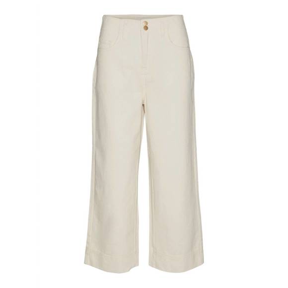NEW VERO MODA rebecca pants in ecru - Picture 2 of 3